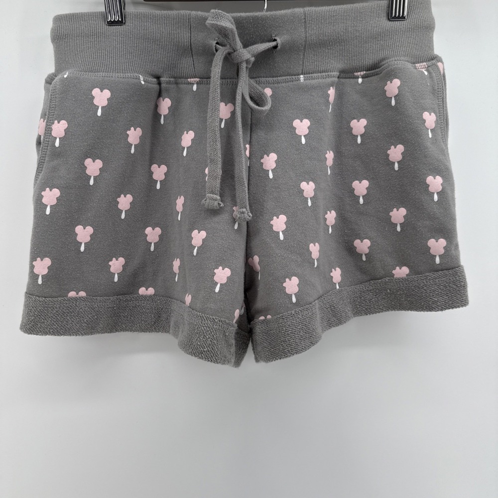 Disney Parks Women Gray/Pink Mickey Mouse Ice Cream Print Shorts Size S